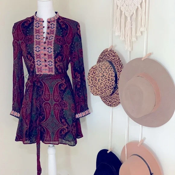 Zara BLOGGERS FAVE/ZARA JACQUARD RIBBON DRESS SIZE S - Picture 2 of 5